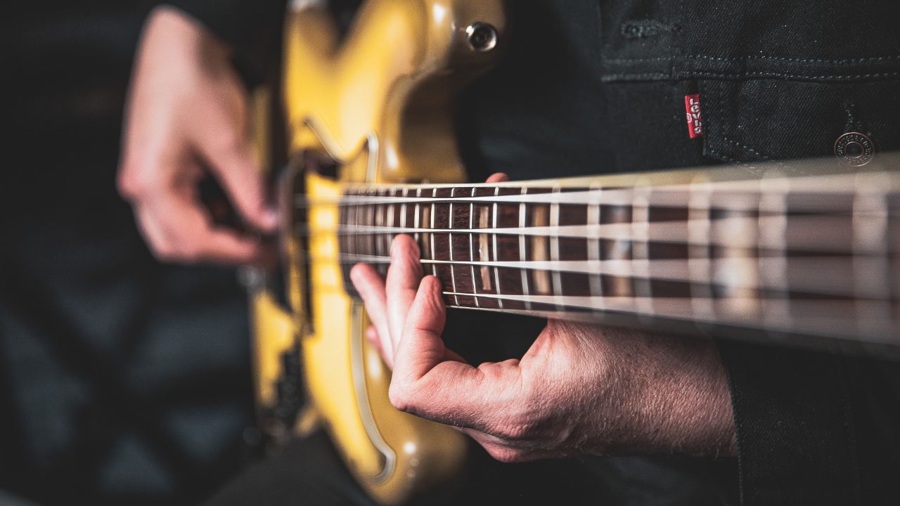 A bass being confidently played